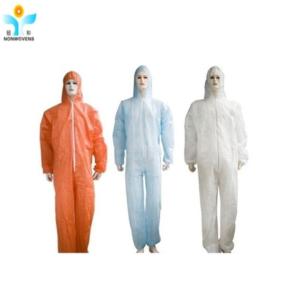 YIHE Spunbond Disposable Protective Wear , 68gsm Blue Disposable Coveralls